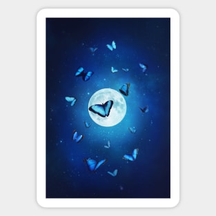 Night sky and butterflies Sticker